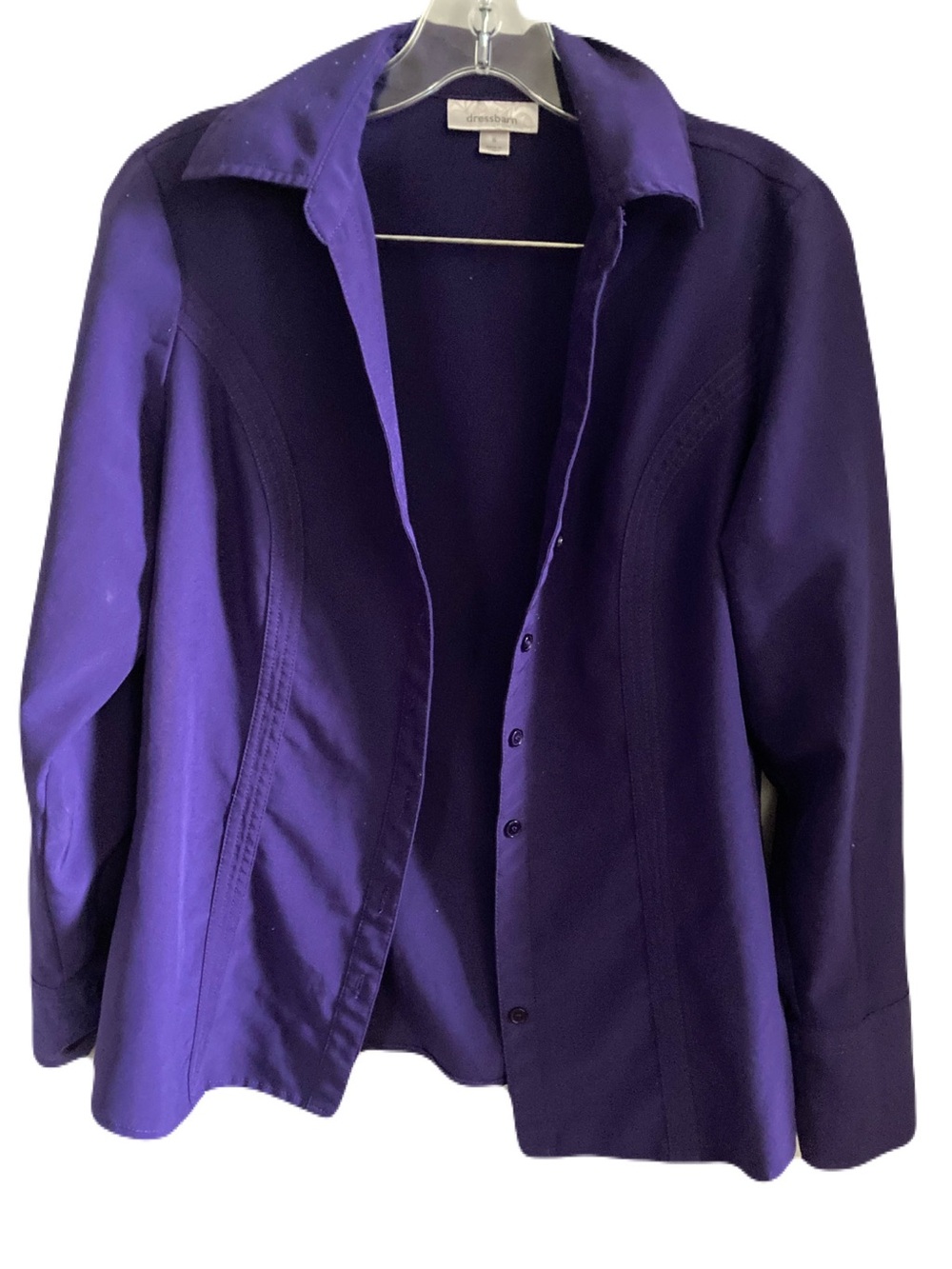 dressbarn Deep Purple Button-Front Blazer